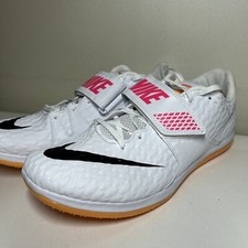 Nike High Jump HJ Elite Track Field Spikes Men's Size 10 White Orange 806561-102