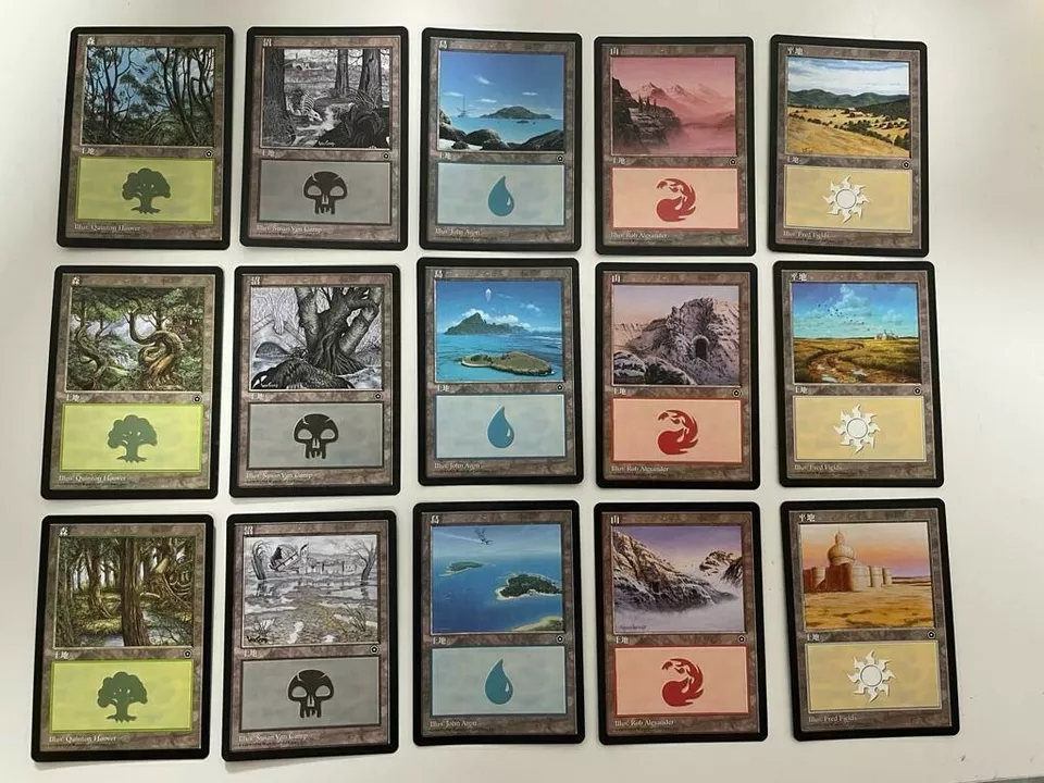MTG JAPANESE PORTAL SECOND AGE 15 BASIC LANDS SET ~ISLAND,SWAMP,MOUNTAIN,PLAINS+ - Image 2 of 4