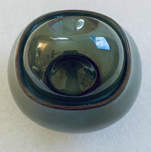 Sango Green Brown Blue Glazed Ceramic Cream Creamer & Sugar Dish And Micro Safe - Picture 11 of 18