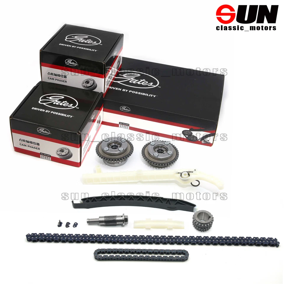 Kit de tensor de cadena de distribución 9 piezas engranajes VVT para Mercedes-Benz M270 M274 1,6 L/2,0 L Foto 2 de 4