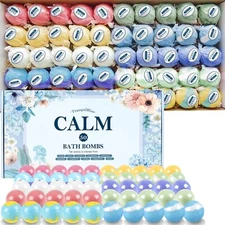 Bath Bombs Gift Set, 50 PCS Natural Essential Oils Bath Bombs for Women, Kids ✅✅