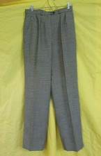 Woman's Houndstooth 100 Virgin Wool Pants By Giorgio Sant Angelo, Size 10,Lined