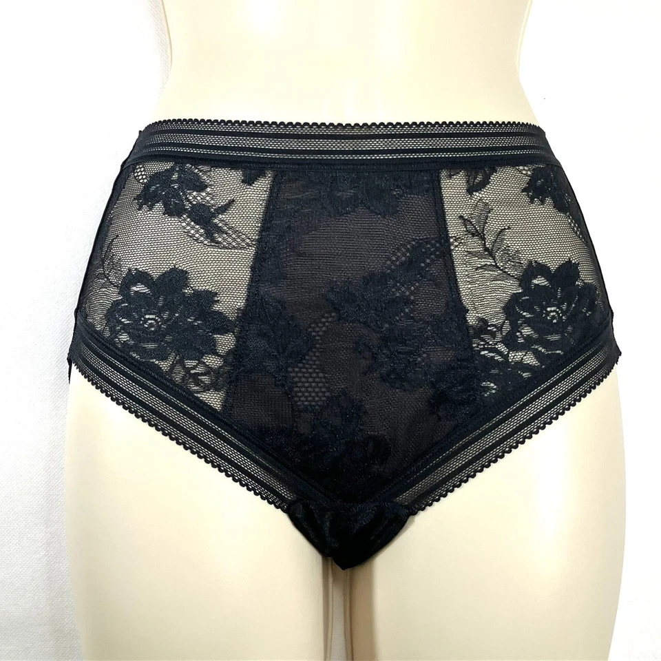 全新带标签 Fantasie 女式 S 码融合花边内裤 FL102350 黑色 — 第 2/4 张图片