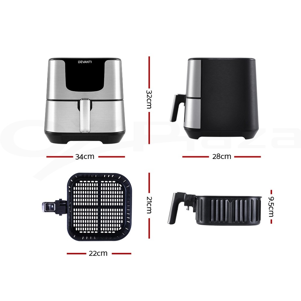Devanti Air Fryer 7L LCD Fryers Oil Free Oven Airfryer Kitchen Healthy Cooker — image 11