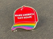 Make America Gay Again Enamel Pin: Rainbow Pride LGBTQ+ Accessory