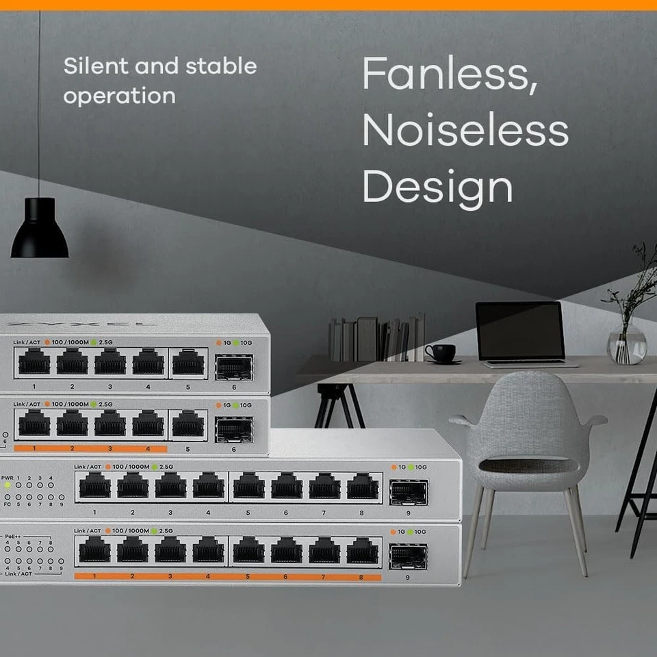 Zyxel 5-Port 2.5G Multi-Gig Unmanaged Switch 1 x 10G SFP+ Desktop/Wall Mount - Image 2 of 4