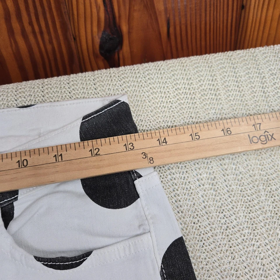 Fashion Nova Pants Womens 5 Black White Polka Dot Flare Bell Bottom Retro Jeans - Image 4 of 4