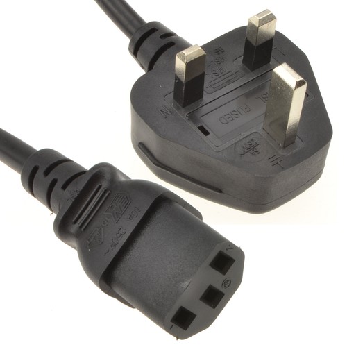 Power Cord UK Plug to IEC Cable (PC Mains Kettle Lead) C13 1m/2m/3m/5m/10m Lot - Afbeelding 4 van 32