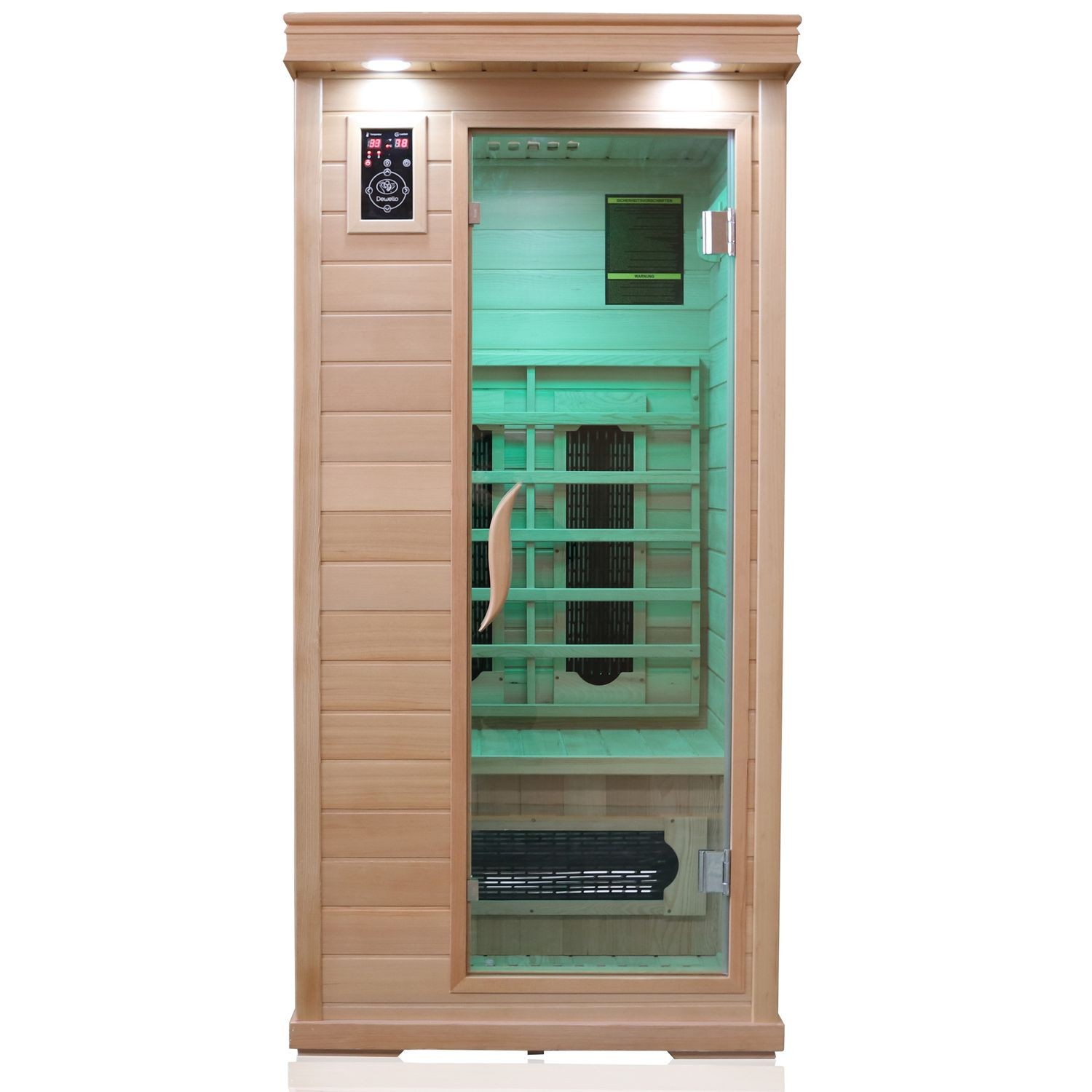Dewello Infrarotsauna Windsor 90 Wärmekabine für 1 Person Keramikstrahler Sauna