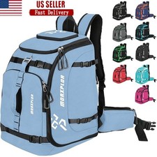 Waterproof Ski Boot Backpack W/ Drain Holes Extra Pockets Durable Design New