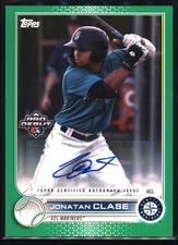 2022 Topps Pro Debut #PD-138 Jonatan Clase Green #/99 ACL Mariners
