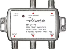 Rocketfish- 4 Output Coaxial Amplifier - Silver