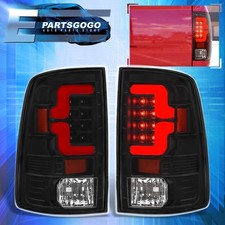 For 09-18 Dodge Ram 1500 / 10-18 2500 3500 Black Red Tube LED Tail Lights Lamps