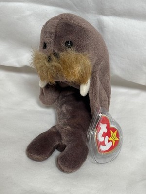 Brand New 1996 TY Beanie Babies Jolly the Walrus Stuffed Animal Plush Bean Bag