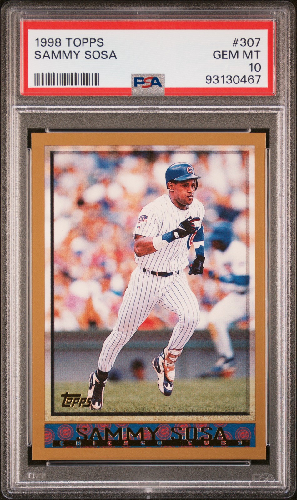 1998 TOPPS #307 SAMMY SOSA PSA 10