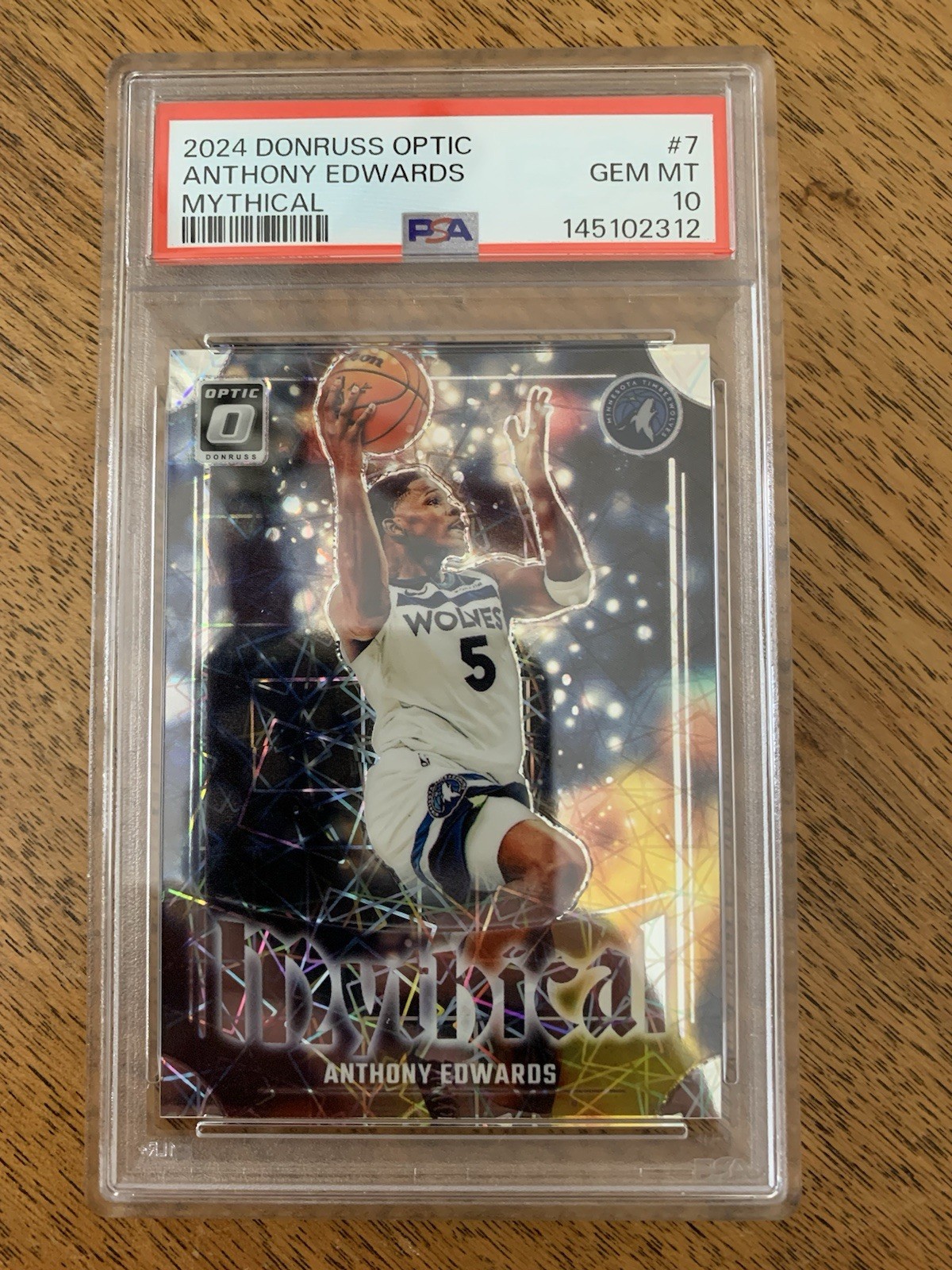 2024-25 Donruss Optic Anthony Edwards Mythical PSA 10 Gem Mint Case Hit!!!