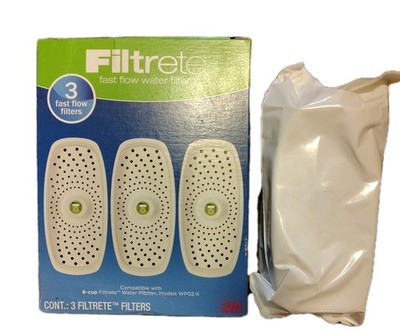 New Filtrete/3M Fast Flow Water Filtrete Filter for 8-Cup Pitcher WP02-X 3 Pack