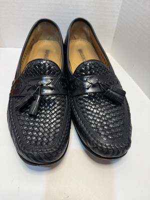 Vintage (80s) Brass Boot Men’s Black Woven Calf Leather Tassel Loafers - Sz 12 Vintage Tassel Loafers Size 12 - Etsy main image 3