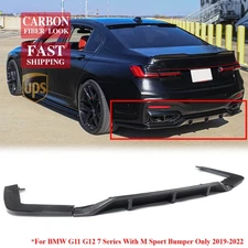 For BMW G11 G12 7 Series 19-22 Carbon Fiber Rear Bumper Diffuser W/ Corner Apron
