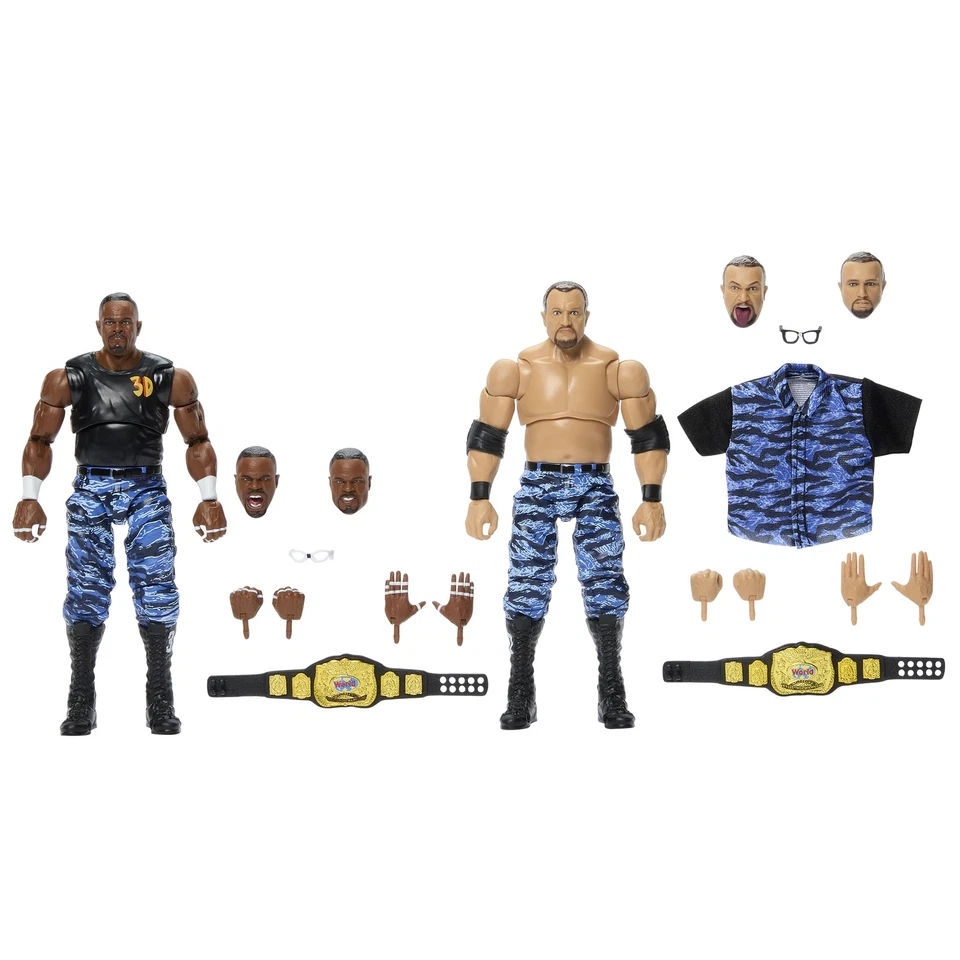 Dudley Boyz(蓝色迷彩)- WWE 终极版 2 件装玩具摔跤玩偶 — 第 3/3 张图片