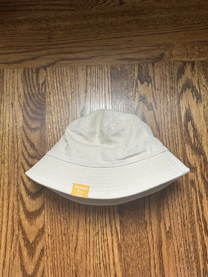 Hoka One One Summer Mile Club Corduroy Running Bucket Hat White/Pale Tan - Image 2 of 4