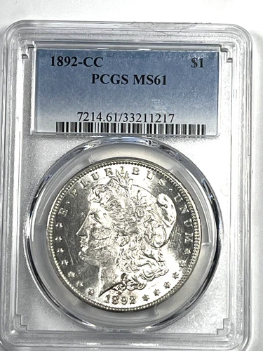 1892-CC Morgan Dollar : PCGS MS61