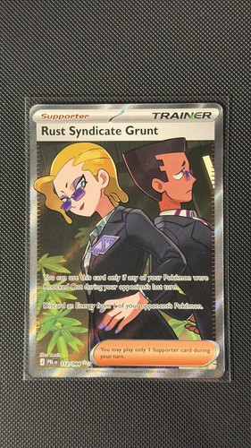Rust Syndicate Grunt 112/084 Ultra Rare Pitch Black Pokemon Holo Lightly Played