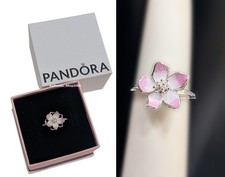 New 100% Authentic PANDORA 925 Ale Silver Cherry Blossom Flower Ring 194371C01