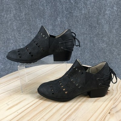 JBU By Jambu Boots Womens 9M Evelyn Slip On Casual Low Bootie Black Faux Leather