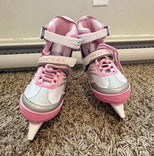Softec Youth Adjustable Size Figure Skates Pink White Silver