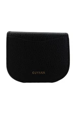 Cuyana Womens Pebbled Leather Duo Small Snap Closure Wallet Black