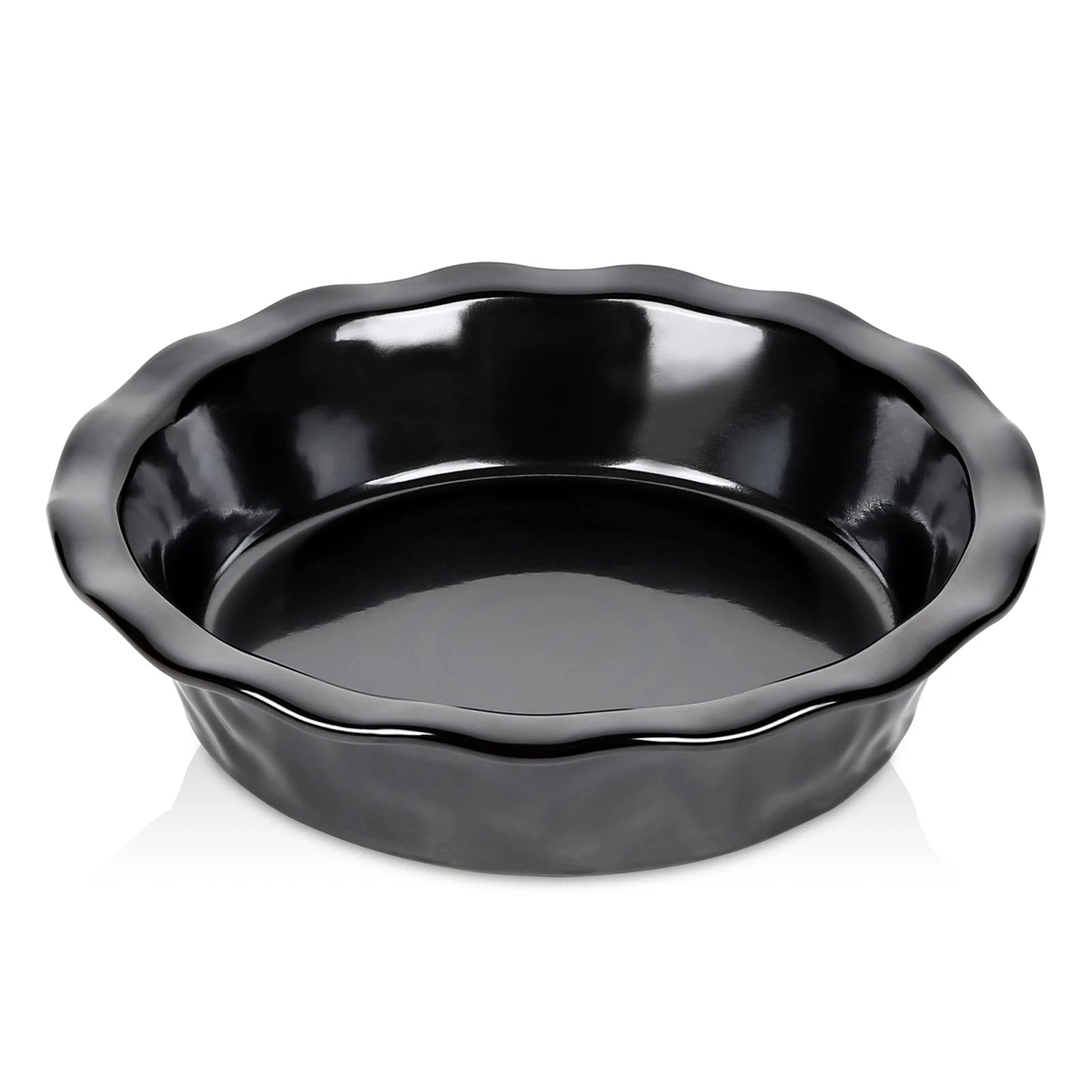 Ceramic Pie Pan for Baking - 9 inch Pie Plate, Round, Fluted and Deep Pie Dis...