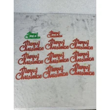 11 Glitter Plastic Merry Christmas Ornaments Red Green Hanging Decor Holiday 6"