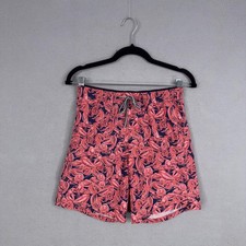 Peter Millar Swim Shorts Boys XL Blue Lobster Print Drawstring Waist Board Trunk