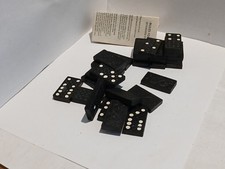 Vintage 1970 Milton Bradley Wooden Dragon Double Six Dominoes 28 Pc Complete