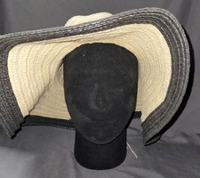 Rampage Tan Black Trim Wide Brim Womens Floppy Sun Hat One Size Summer Spring