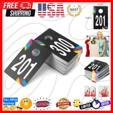 Plastic Number Tags, 100 Reusable Tags 201-300, Reverse Mirror Image Coat, Id...