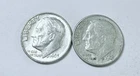 1963 Roosevelt Dimes, 90% Silver Lot Of 2 Circulated Coins Free Shipping #8727