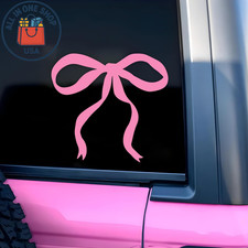 Pink Bow Car Decal - Cute Vinyl Sticker for Women, Waterproof Bumper Gift