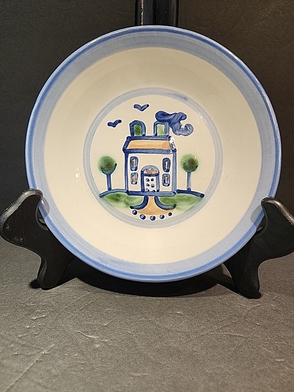 M.A Hadley Pottery Farm House 9" Luncheon Plate, Country Farm
