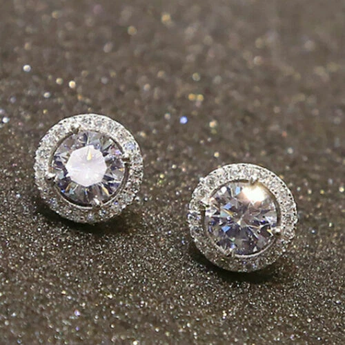Cubic Zirconia Crystal Stud Fashion Earrings