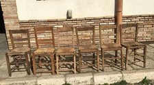 6 Antiche sedie in legno