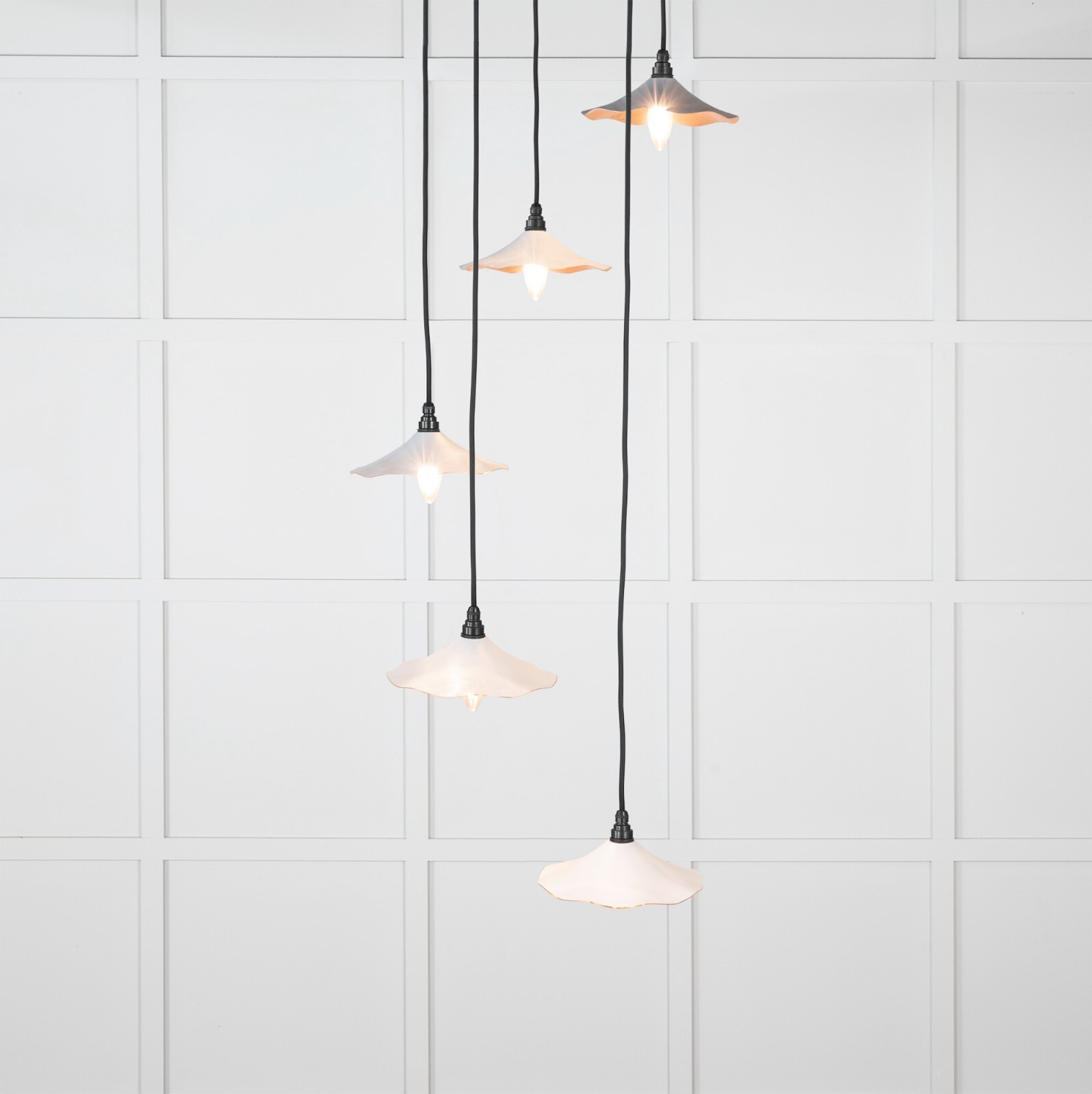 From The Anvil 49726SBI Smooth Copper Flora Cluster Pendant in Birch