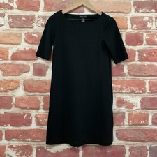 Adrienne Vittadini Dress Womens Size 0 Plain Black Stretchy Casual Work Popover
