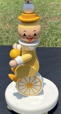 1 Yellow Clown Unicycle Underwriters Laboratories Nursery Plastics Lamp VGVC