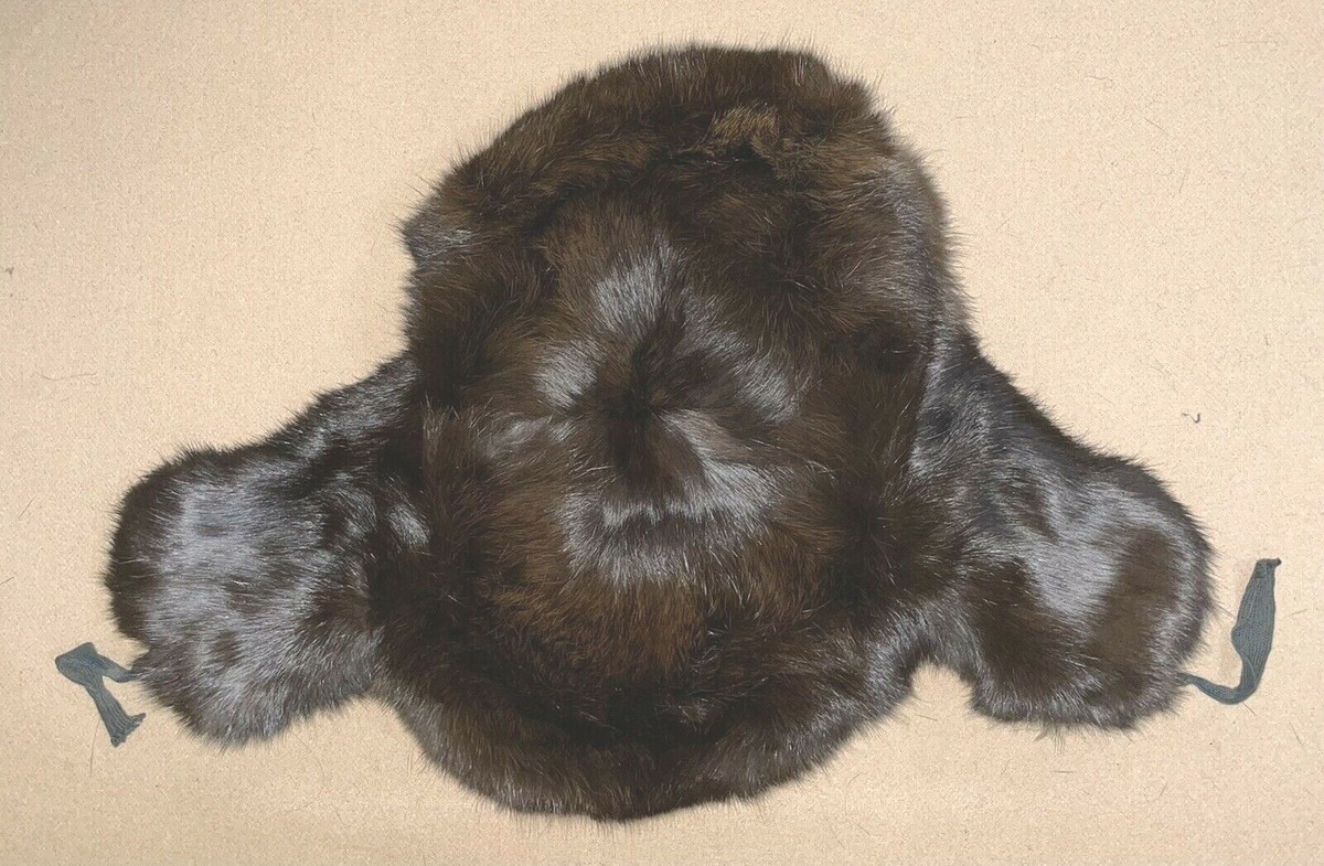 Unchanka Russian Winter Hat In Very Soft Fur Vintage Dark Brown/black Real Fur Dark brown faux fur ushanka - Ushanka main image 4