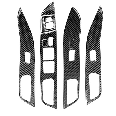 9Pcs Real Carbon Fiber Window Lift Switch Cover – For Mitsubishi Lancer EVO X 2008-16
