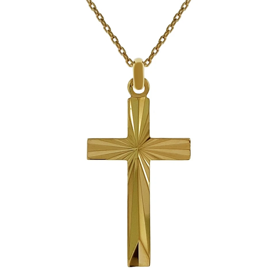 Pendentif Croix Plaqué Or 18 carats - Mixte - CHAÎNE en OPTION - Photo 3/4