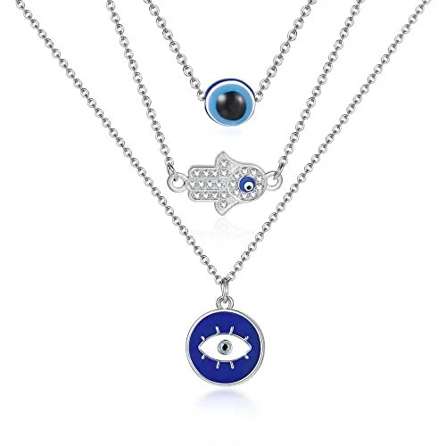 14k Solid Gold White Evil Eye Necklace | Evil Eye Necklaces for Women in  14k Gold – Gelin Diamond