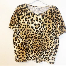 Zara Trafauluc Oversized Leopard Tee Large